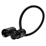Kondor Blue 8" Straight Low Profile Right Angle XLR Cable - Raven Black