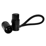 Kondor Blue 8" Straight Low Profile Right Angle XLR Cable - Raven Black