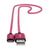 Kondor Blue iJustine Pink USB A to Micro USB Fast Charging Data Cable - 10"