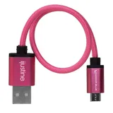 Kondor Blue iJustine Pink USB A to Micro USB Fast Charging Data Cable - 10"