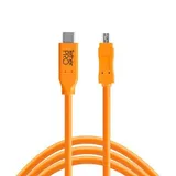 Tether Tools TetherPro USB-C to 2.0 Mini-B 8-Pin Cable - 15', Orange