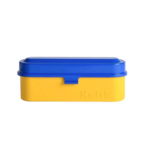 Retro Kodak Steel 135 Film Case, Blue Lid, Yellow Body