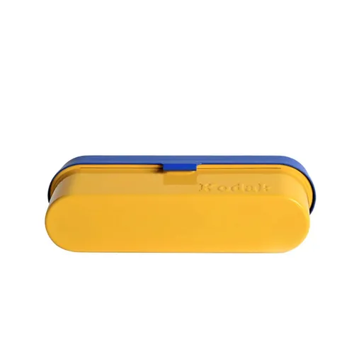 Retro Kodak Steel 135 Film Case, Blue Lid, Yellow Body