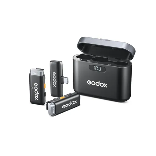 Godox WES2 Wireless Mic Kit x2 Transmiters,x1 Receiver