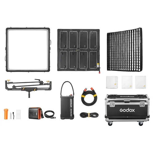 Godox KNOWLED AM800R RGB Inflatable LED Light Mat (4 x 4') Flight Case Kit