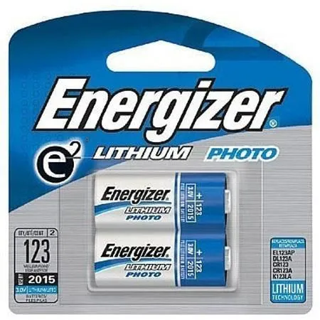 Energizer CR123A 3V Lithium Batteries - 2 Pack