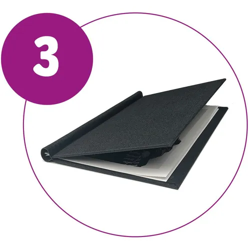 Fotospeed Spring Back Binder 8.3x11.7" 15mm Landscape - Leather Black