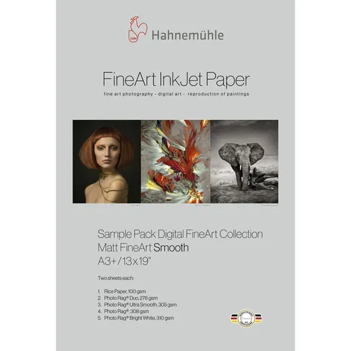 Hahnemhle Matte Smooth FineArt Inkjet Paper Sample Pack - 13x19", 10 Sheets
