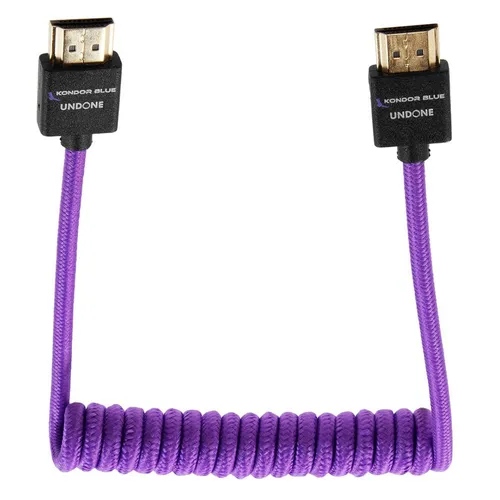Kondor Blue Gerald Undone MK2 Full HDMI 12"-24" Coiled Cable - Purple