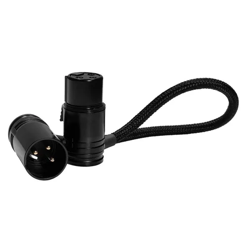 Kondor Blue 8" Straight Low Profile Right Angle XLR Cable - Raven Black