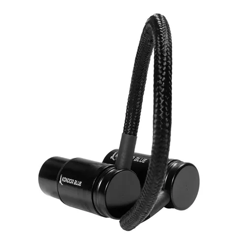 Kondor Blue 8" Straight Low Profile Right Angle XLR Cable - Raven Black