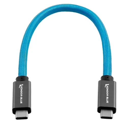 Kondor Blue 8.5" USB C to USB C High Speed Cable for SSD Recording - Kondor Blue