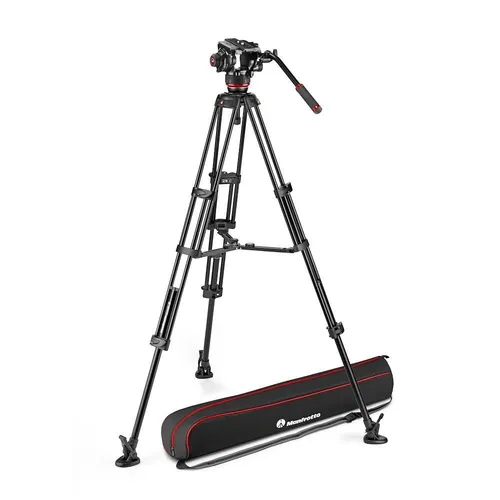 Manfrotto 504X Fluid Video Head with Alu Twin Leg Tripod MS