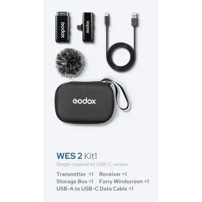 Godox WES2 Wireless Mic Kit x1 Transmiters,x1 Receiver