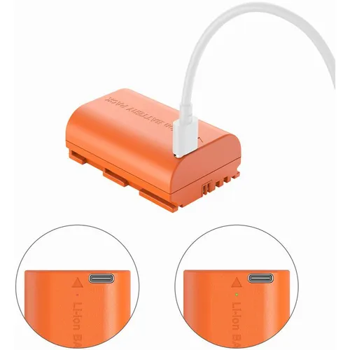 SmallRig LP-E6NH USB-C Rechargeable Camera Battery - Orange