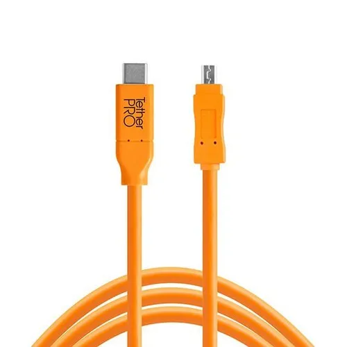 Tether Tools TetherPro USB-C to 2.0 Mini-B 8-Pin Cable - 15', Orange