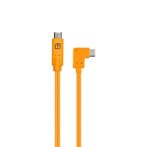 Tether Tools TetherPro USB-C to Right Angle USB-C Pigtail Cable (20", Orange)