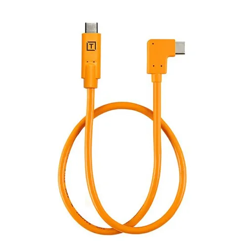 Tether Tools TetherPro USB-C to Right Angle USB-C Pigtail Cable (20", Orange)