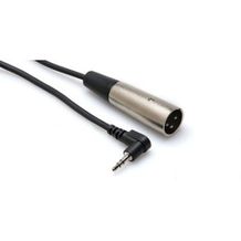 Hosa Microphone Cable, Right-angle 3.5 mm TRS to XLR Male, 1 ft