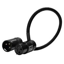 Kondor Blue 8" Straight Low Profile Right Angle XLR Cable - Raven Black