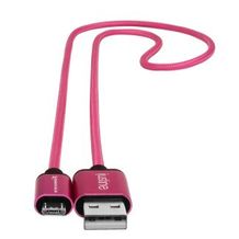 Kondor Blue iJustine Pink USB A to Micro USB Fast Charging Data Cable - 10"