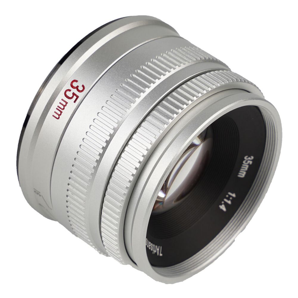 7Artisans 35mm F1.4 Lens - Sony E-Mount - Silver