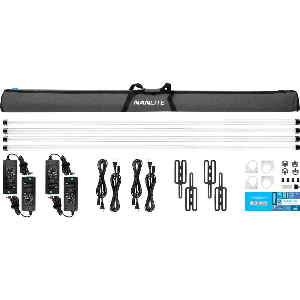 Nanlite Pavotube II 60XR 8' CRMX Pixel Tube with Internal Battery - 4 Light Kit
